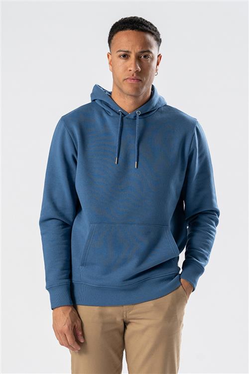 Sweatshirt Hoodie - Støvet Blå - Herre - 3XL - TeeShoppen