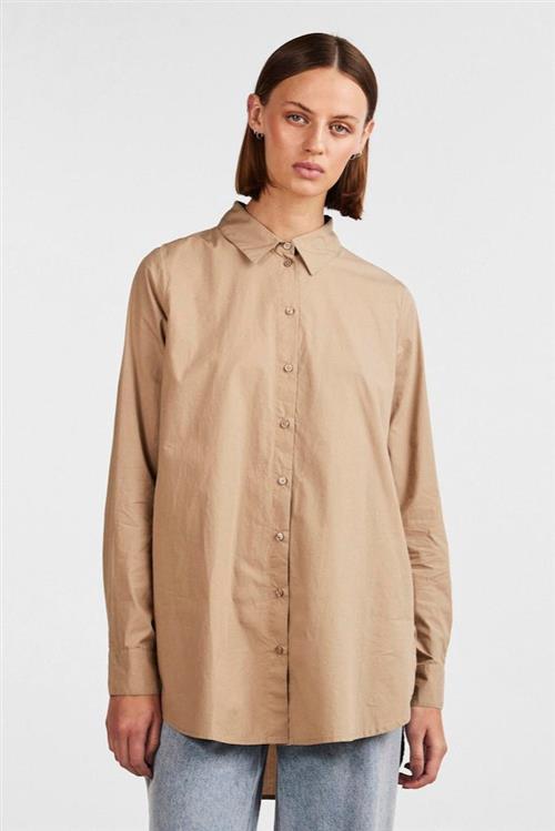 Jiva Langærmet Skjorte - Silver Mink - XL - PIECES