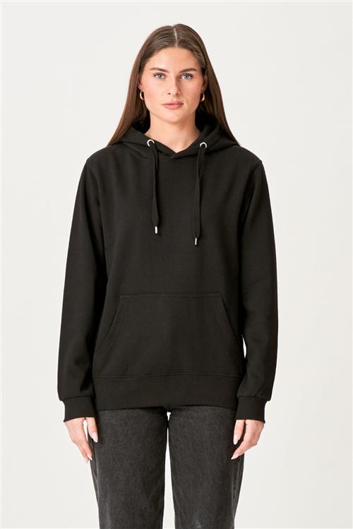 Oversized Hoodie - Sort - Dame - XL - TeeShoppen