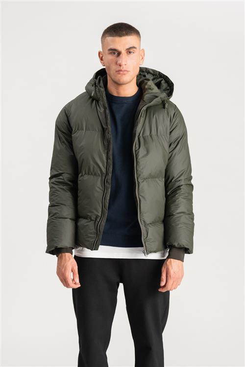 Coated Jakke - Oliven - Herre - M - TeeShoppen