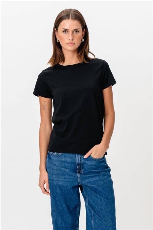 Basic T-shirt - Sort - Dame - M - TeeShoppen