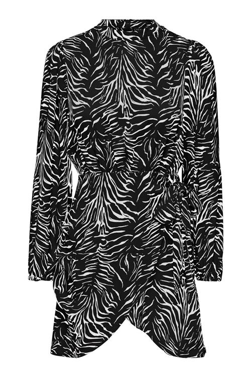 Mille Wrap Kjole - Black Vibrant Zebra - M - ONLY