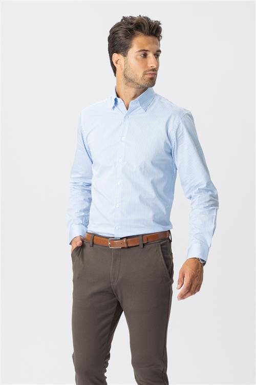 Originale Performance Skjorte - Lyseblå/Hvid Stribet - Herre - XL - TeeShoppen