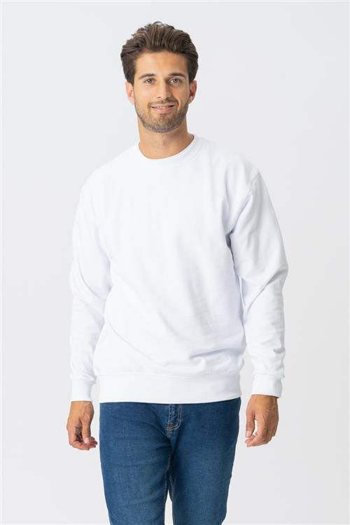Basic Crewneck - Hvid - Herre - 2XS - TeeShoppen