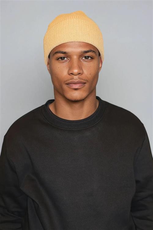 Knitted Beanie - Mørk Beige - One Size - TeeShoppen