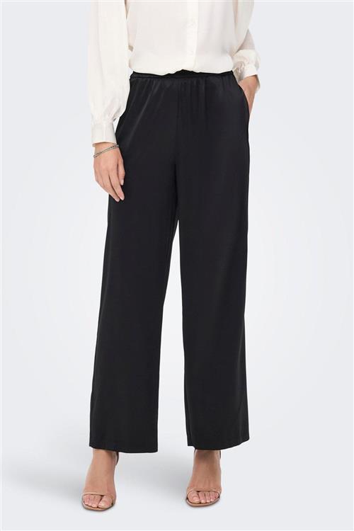 Victoria Satin Bukser - Sort - L - ONLY
