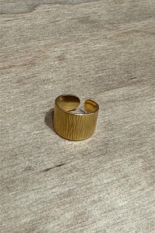 Wide Band MN567 Åben Ring - Guld (Sample) - One Size - TeeShoppen