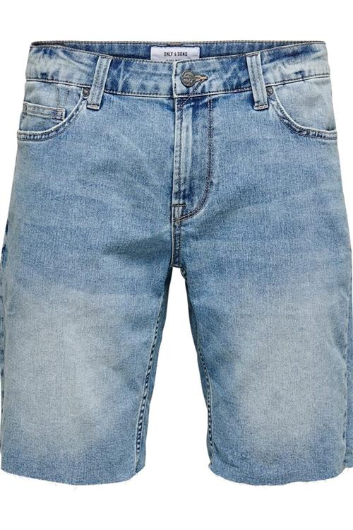 Denim Shorts - Lyseblå - Herre - 28 - Only & Sons