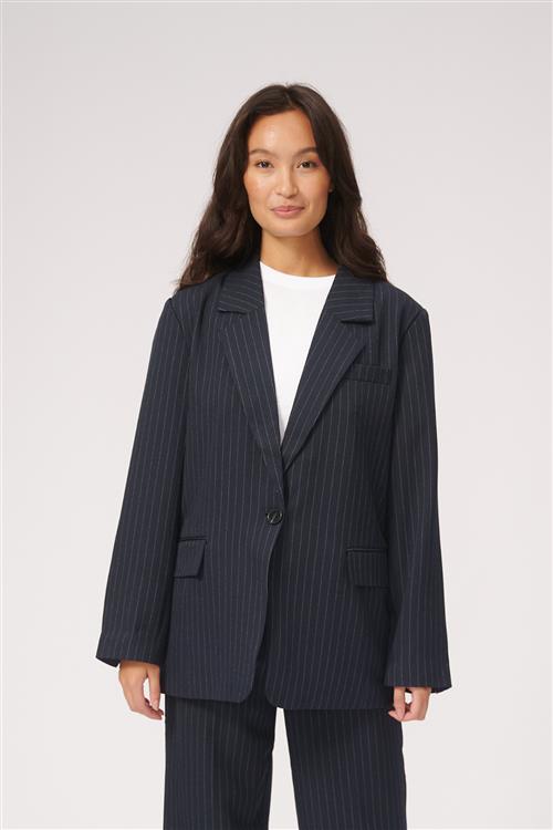 Oversized Blazer - Navy Pinstripe - L - TeeShoppen