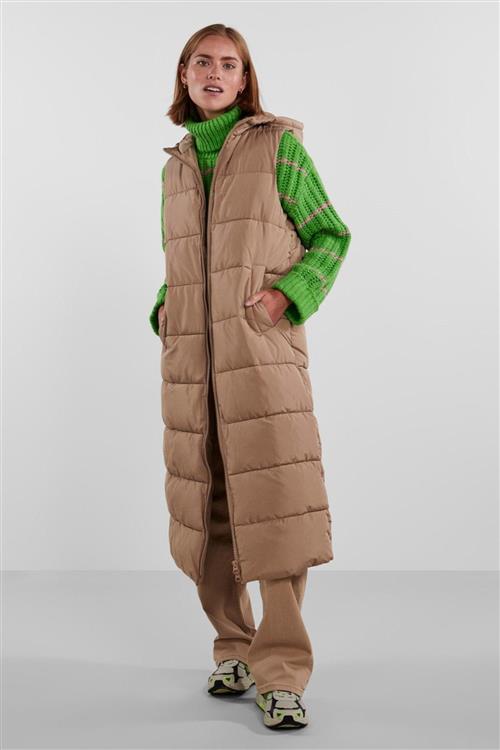 Elinora Lang Puffet Vest - Silver Mink - M - PIECES