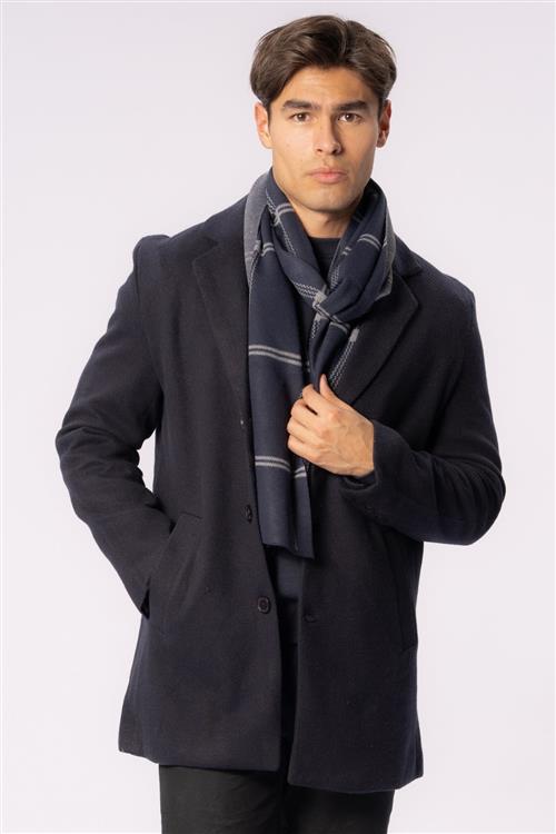 Halstørklæde - Navy Stripes - Herre - One Size - TeeShoppen