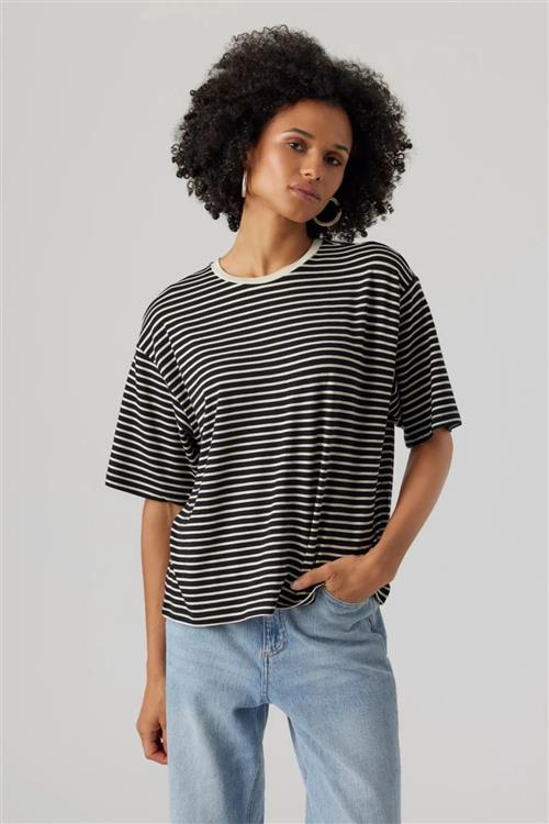 Fiona O-neck Top - Sort - XS - Vero Moda
