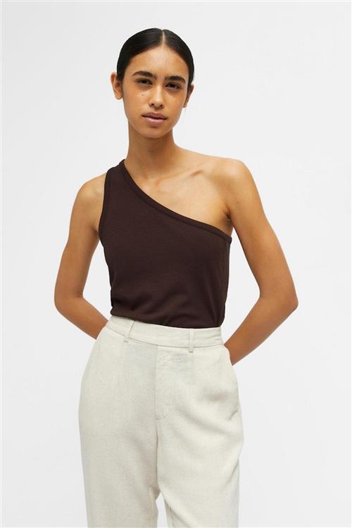 Luca One Shoulder Top - Brun - L - Object