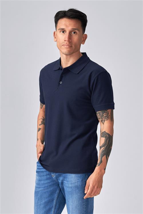 Basic Polo - Navy - Herre - M - TeeShoppen