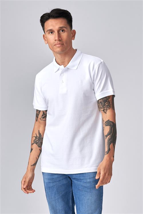 Basic Polo - Hvid - Herre - S - TeeShoppen
