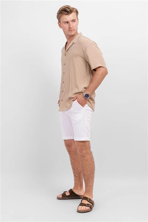 Chino Shorts - Optical White - Herre - L - TeeShoppen