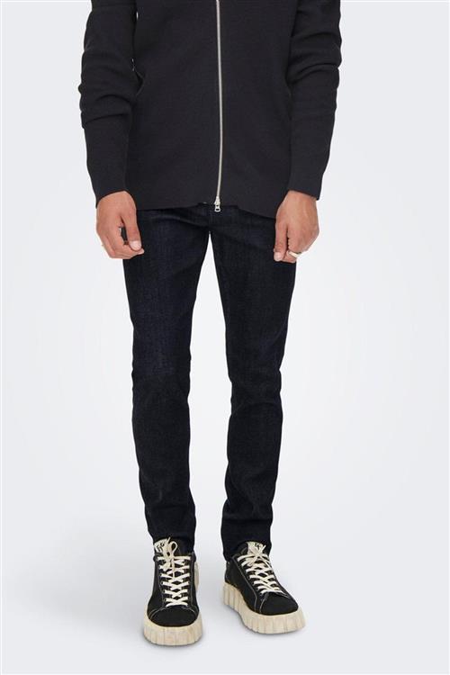 Loom Slim Raw Jeans - Blue Denim - Slim fit - Herre - 32/34 - Only & Sons