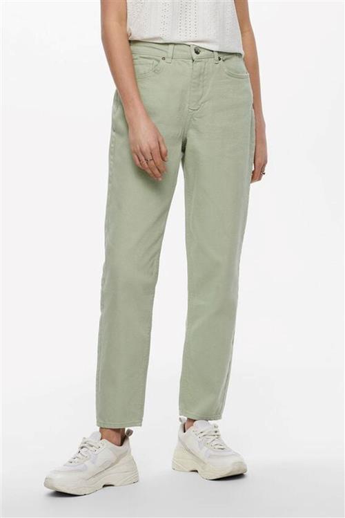 Ensfarvet Mom Bukser - Desert Saga - Dame - XL/32 - ONLY