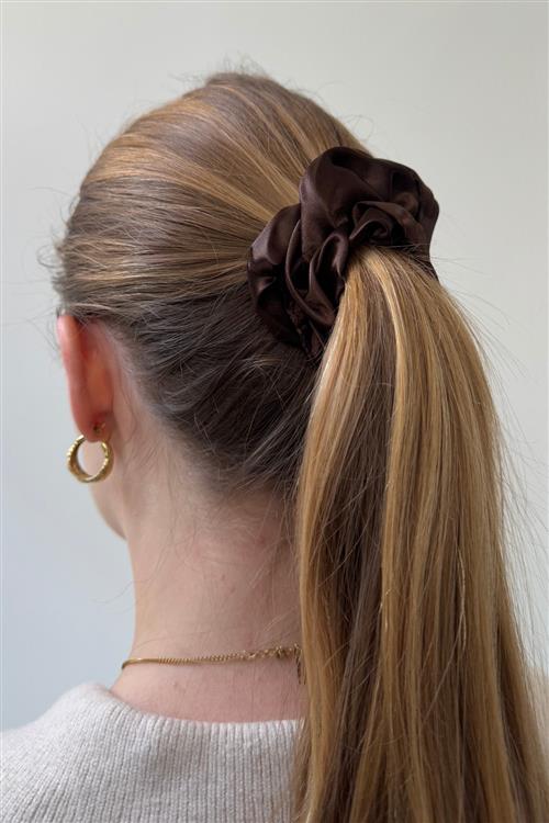 Scrunchie - Mørk Brun - One Size - TeeShoppen