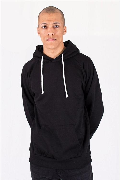 Raglan basic hoodie - Sort - Herre - 2XL - TeeShoppen