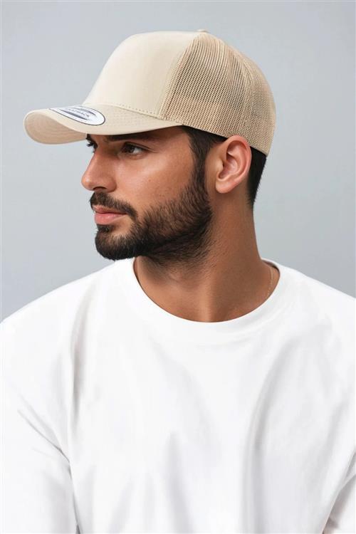 Retro Trucker Cap - Khaki - One Size - Flexfit
