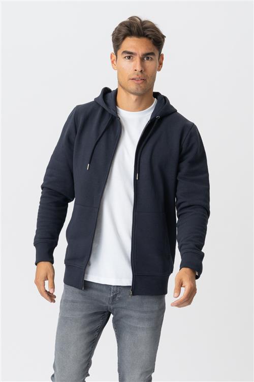 Zip Hoodie - Navy - Herre - L - TeeShoppen
