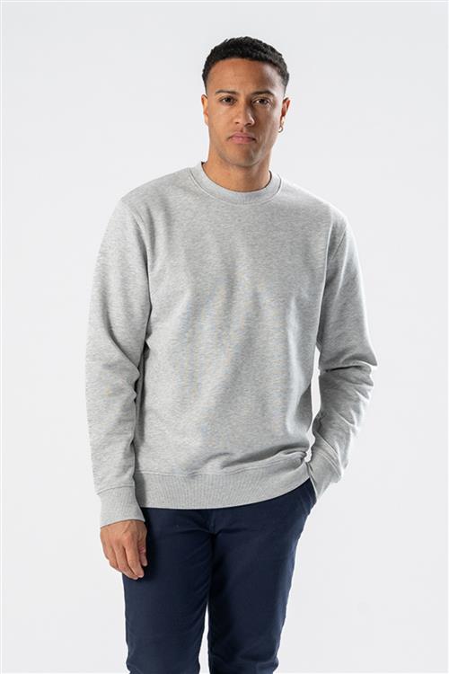 Sweatshirt Crewneck - Askegrå - Herre - XL - TeeShoppen