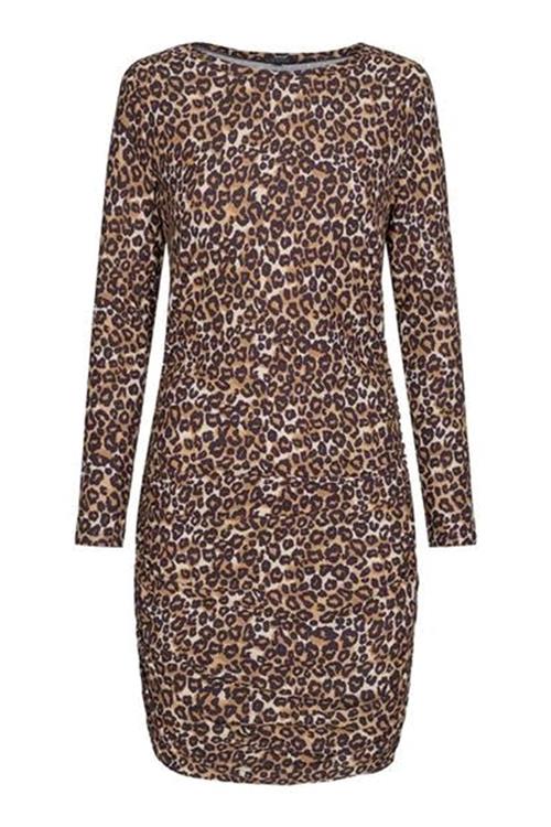 Alma Langærmet Kjole - Leopard - Dame - M-L - Liberté