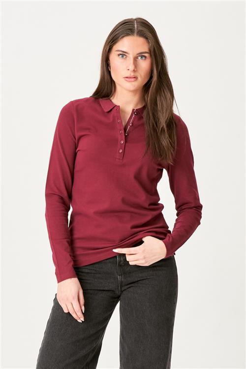 Polo Shirt - Burgundy - Dame - M - TeeShoppen