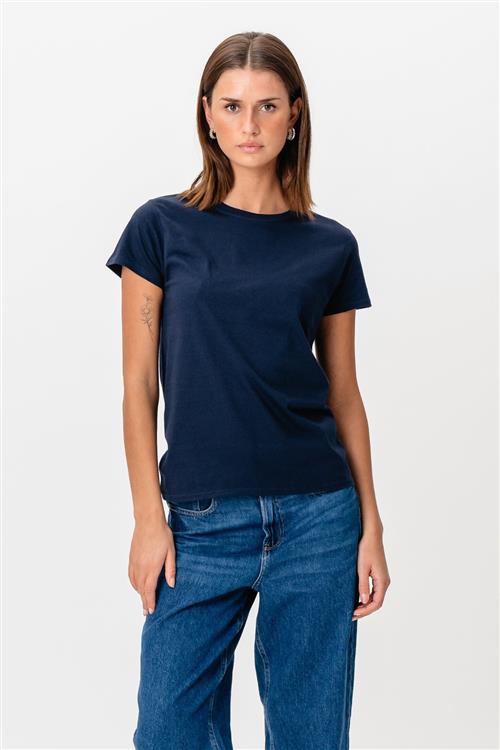Basic T-shirt - Navy - Dame - XL - TeeShoppen