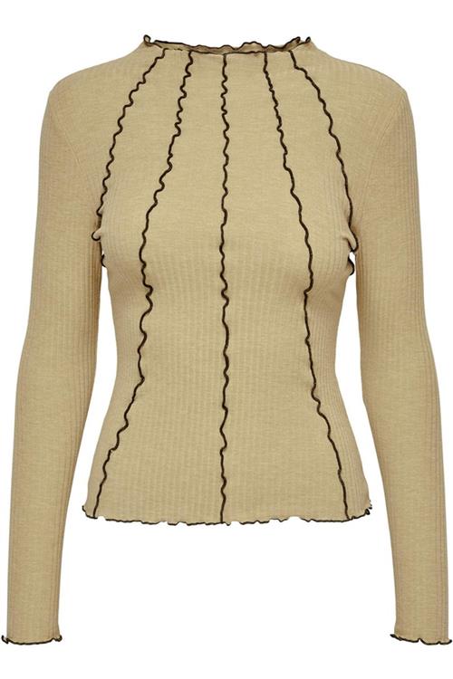 Emma Lia Highneck Bluse - Incense - S - ONLY