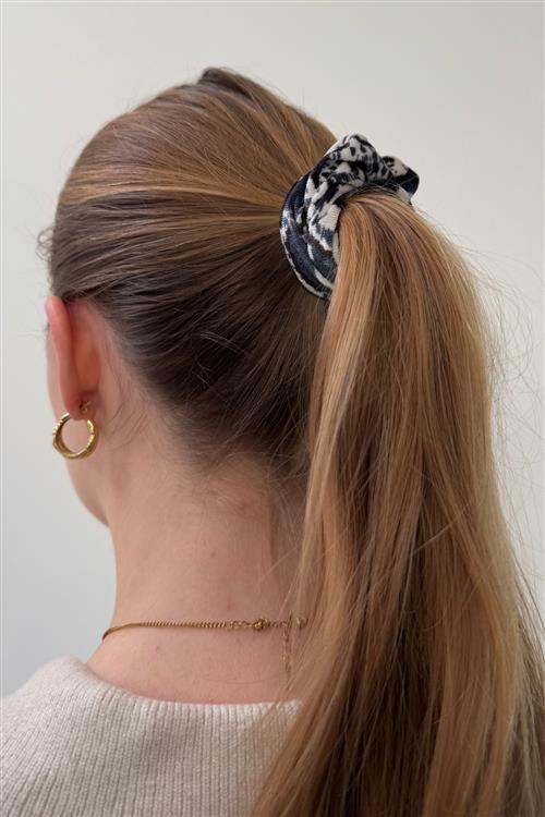 Leopard Scrunchie - Blå - One-Size - TeeShoppen