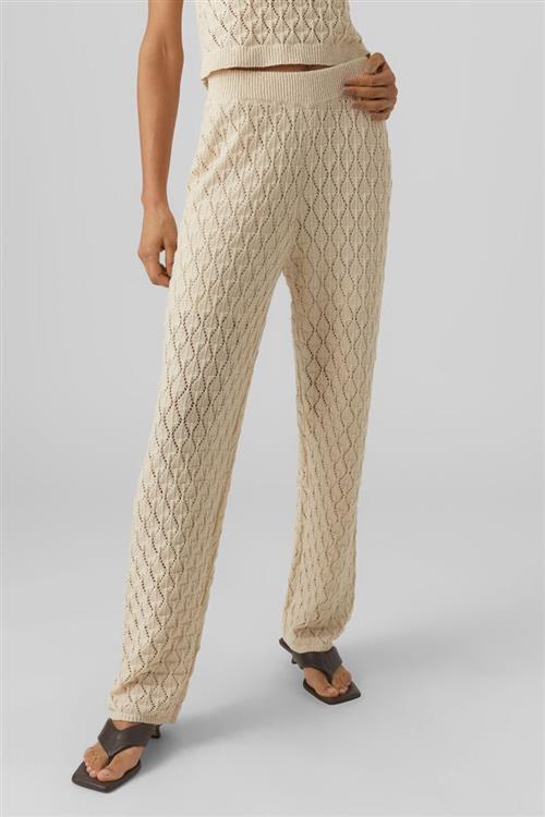 Evelyn High-Waist Crochet Pants - Birch - M - Vero Moda