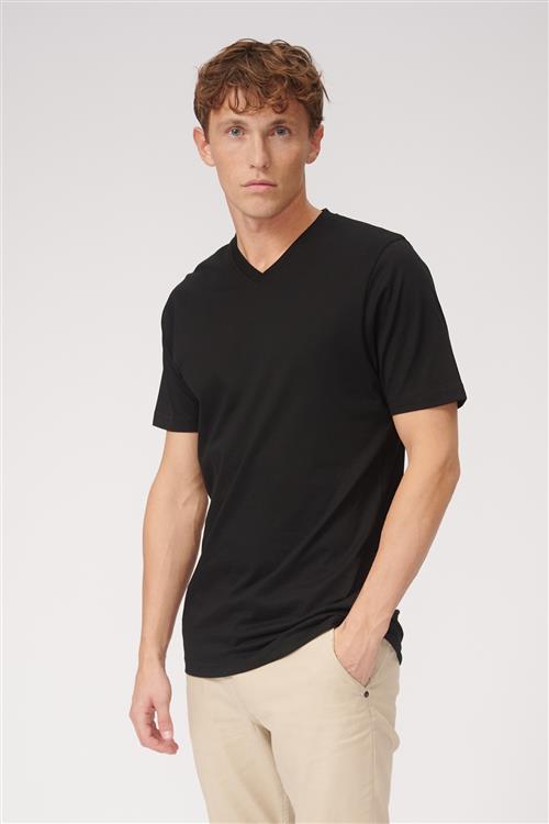 Basic V-neck t-shirt - Sort - Herre - L - TeeShoppen