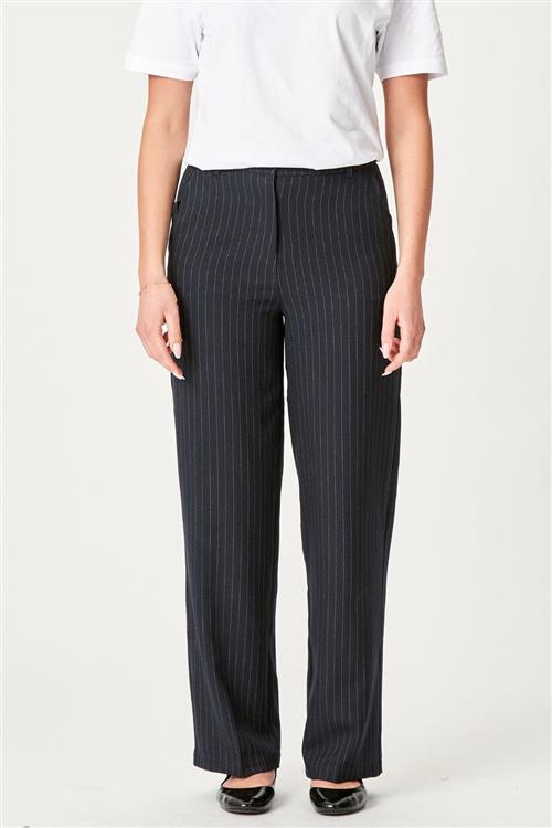 Klassiske Habitbukser - Navy Pinstripe - L - TeeShoppen