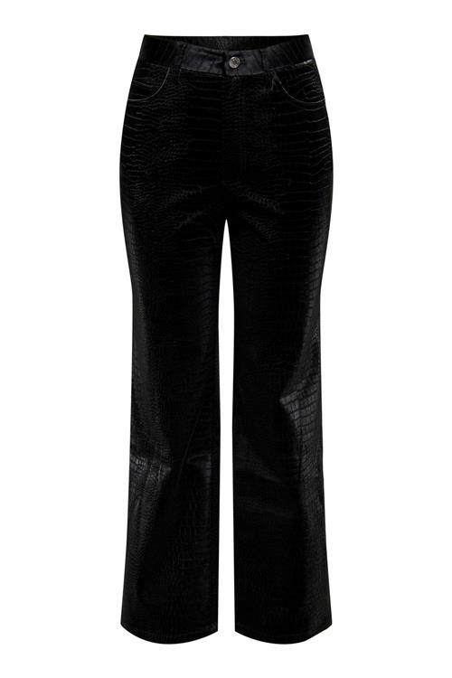 Alma Croco Bukser - Sort - XL/32 - ONLY