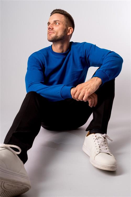 Basic Crewneck - Swedish Blå - Herre - 2XL - TeeShoppen