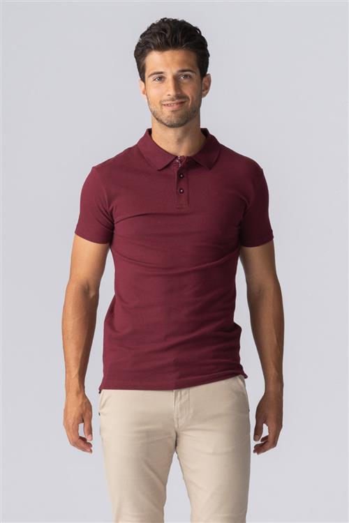Muscle Polo Shirt - Bordeaux - Herre - L - TeeShoppen