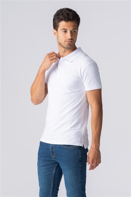 Muscle Polo Shirt - Hvid - Herre - XL - TeeShoppen