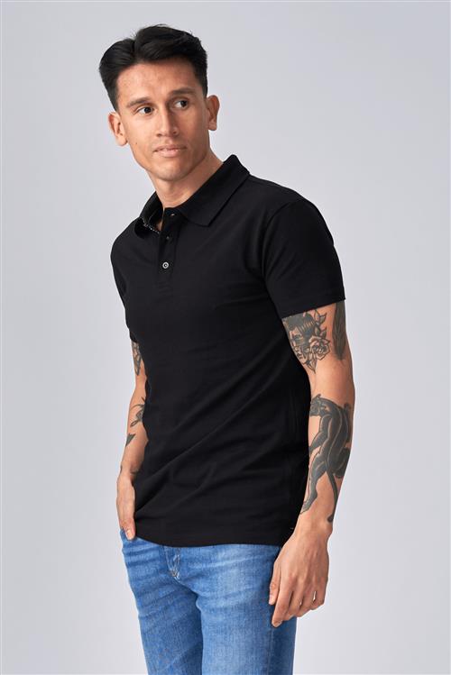 Muscle Polo Shirt - Sort - Herre - S - TeeShoppen