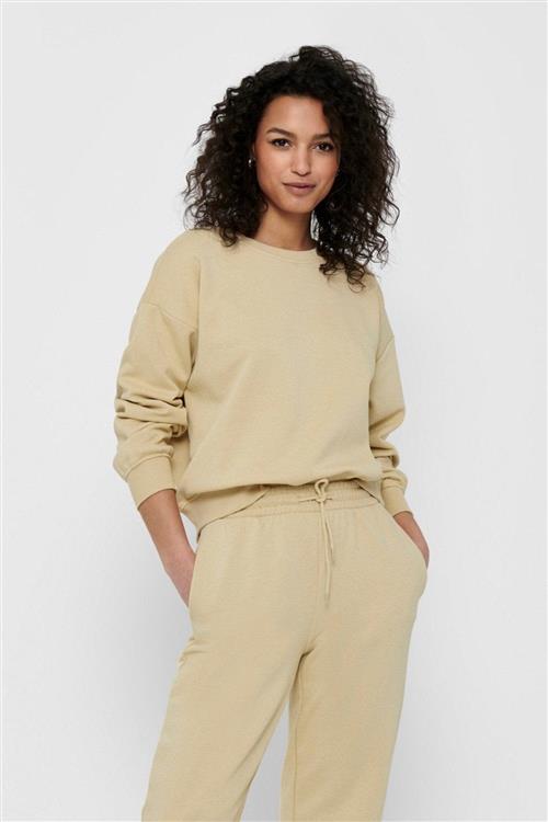 Comfy crewneck - Sandfarvet - Dame - XL - ONLY