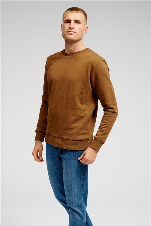 Basic Crewneck Sweat - Brun - Herre - 4XL - TeeShoppen