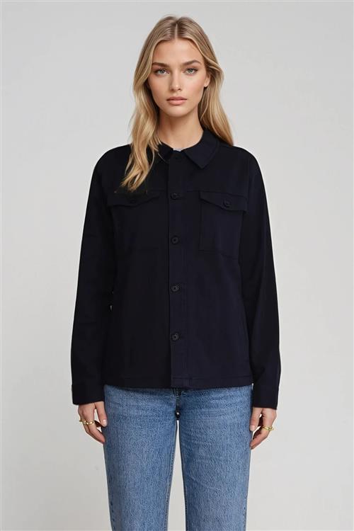 Twill Overshirt - Navy - M - TeeShoppen
