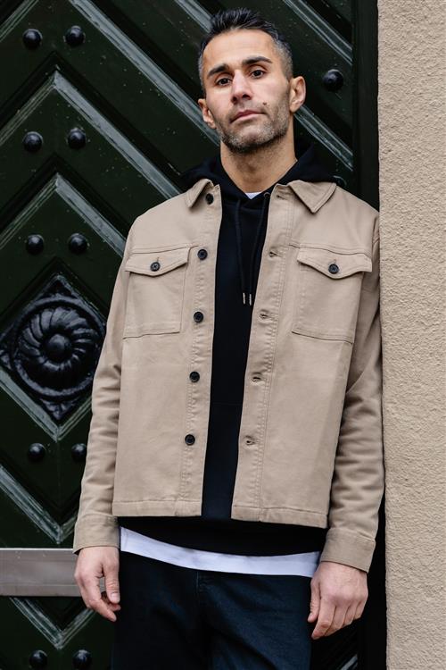 Twill Overshirt - Mørk Sand - BUTIK - 2XL - TeeShoppen