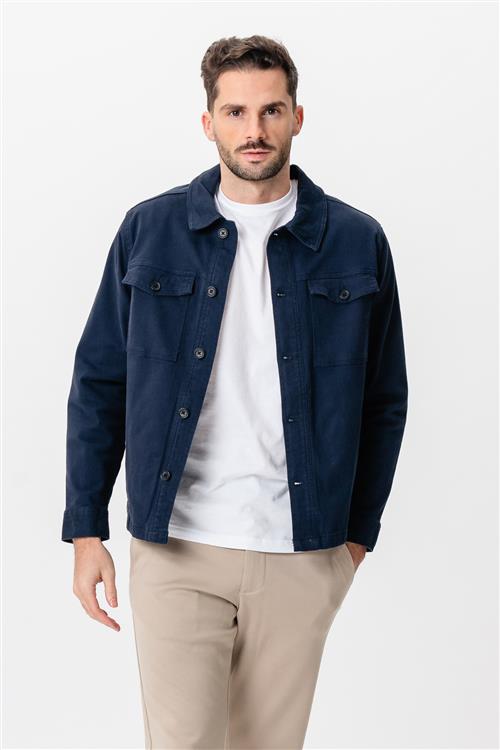Twill Overshirt - Navy - BUTIK - L - TeeShoppen