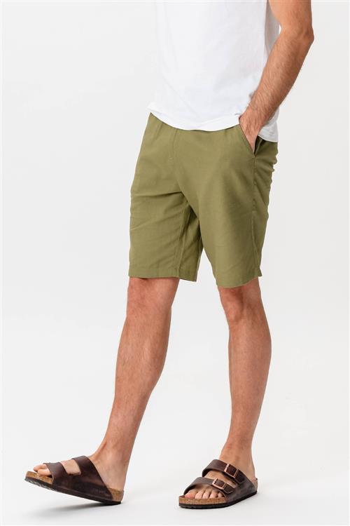 Hørshorts - Grøn - L - TeeShoppen