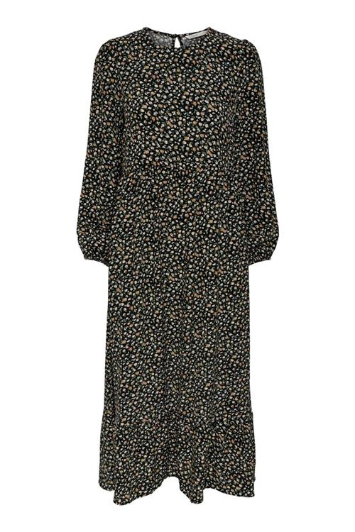 Amalie Midi Kjole - Sort/Orange - Dame - M - ONLY