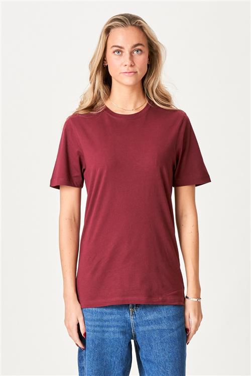 Boyfriend Tee - Bordeaux Rød - Dame - XS - TeeShoppen