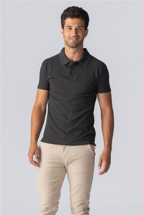 Muscle Polo Shirt - Mørkegrå - Herre - XL - TeeShoppen