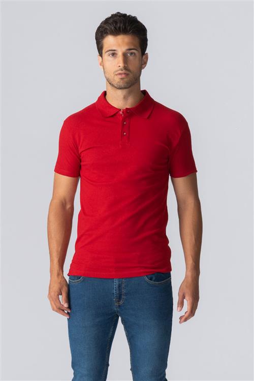 Muscle Polo Shirt - Rød - Herre - M - TeeShoppen